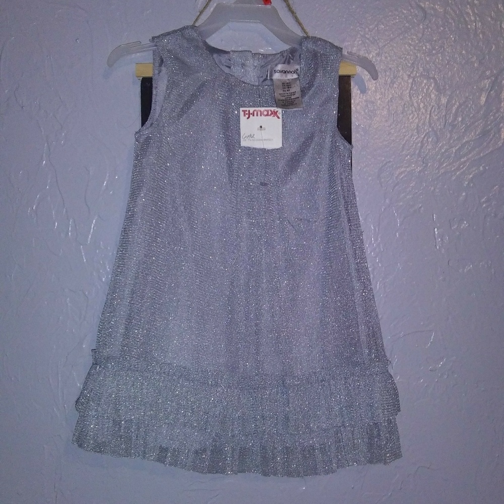 NWT Savannah toddler party dress SIZE 18M SILVER